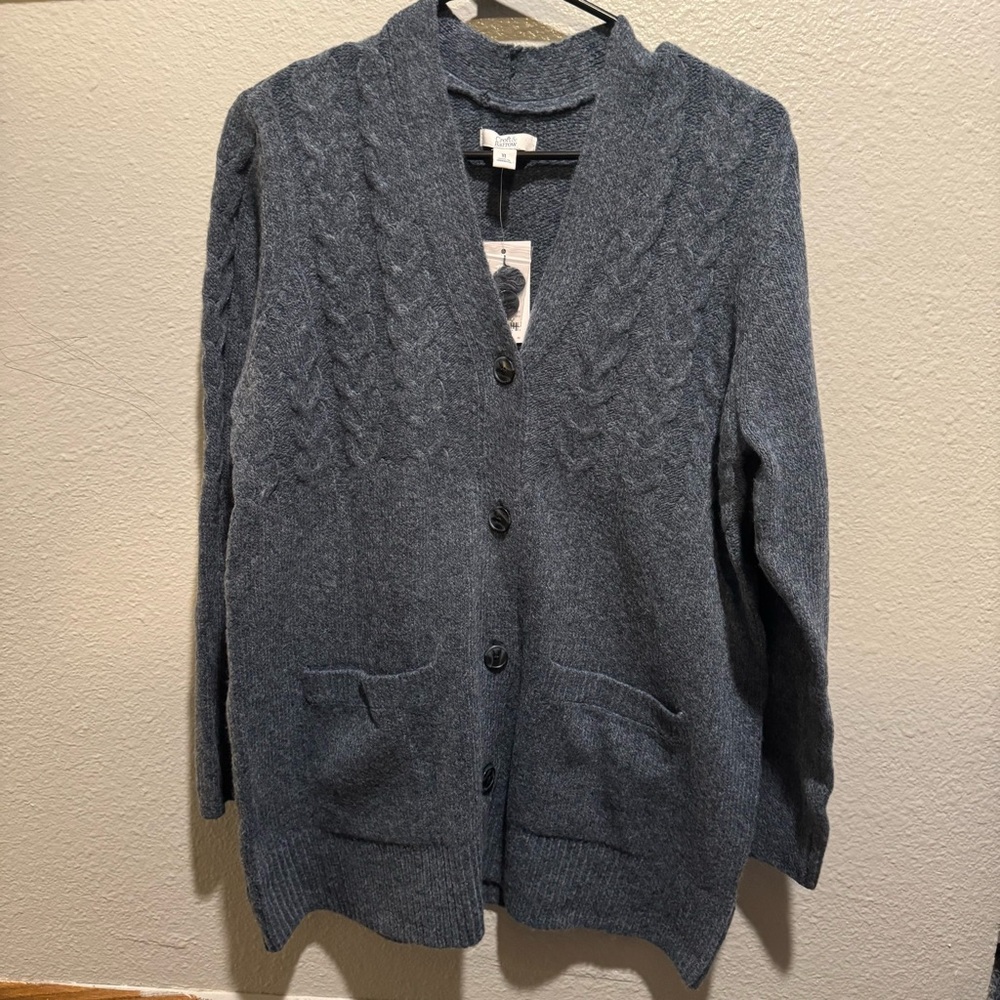 Croft & Barrow NWT Long Cardigan Blue/Grey Size XLarge